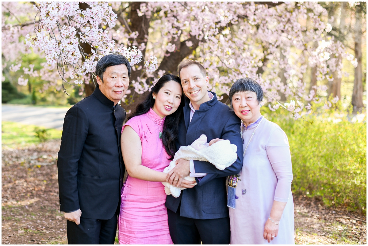 Chinese family portrait with traditional attire